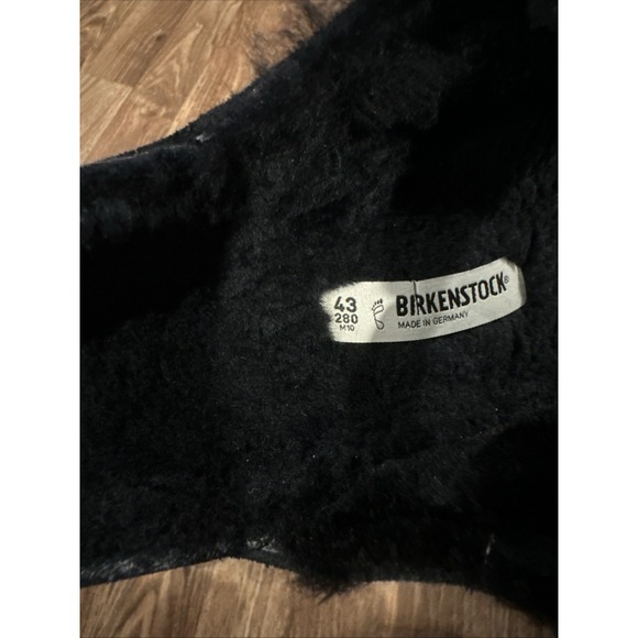 Birkenstock Arizona Shearling Suede Leather Black US M 10 W 11.5 EU 43 Unisex - Picture 7 of 12